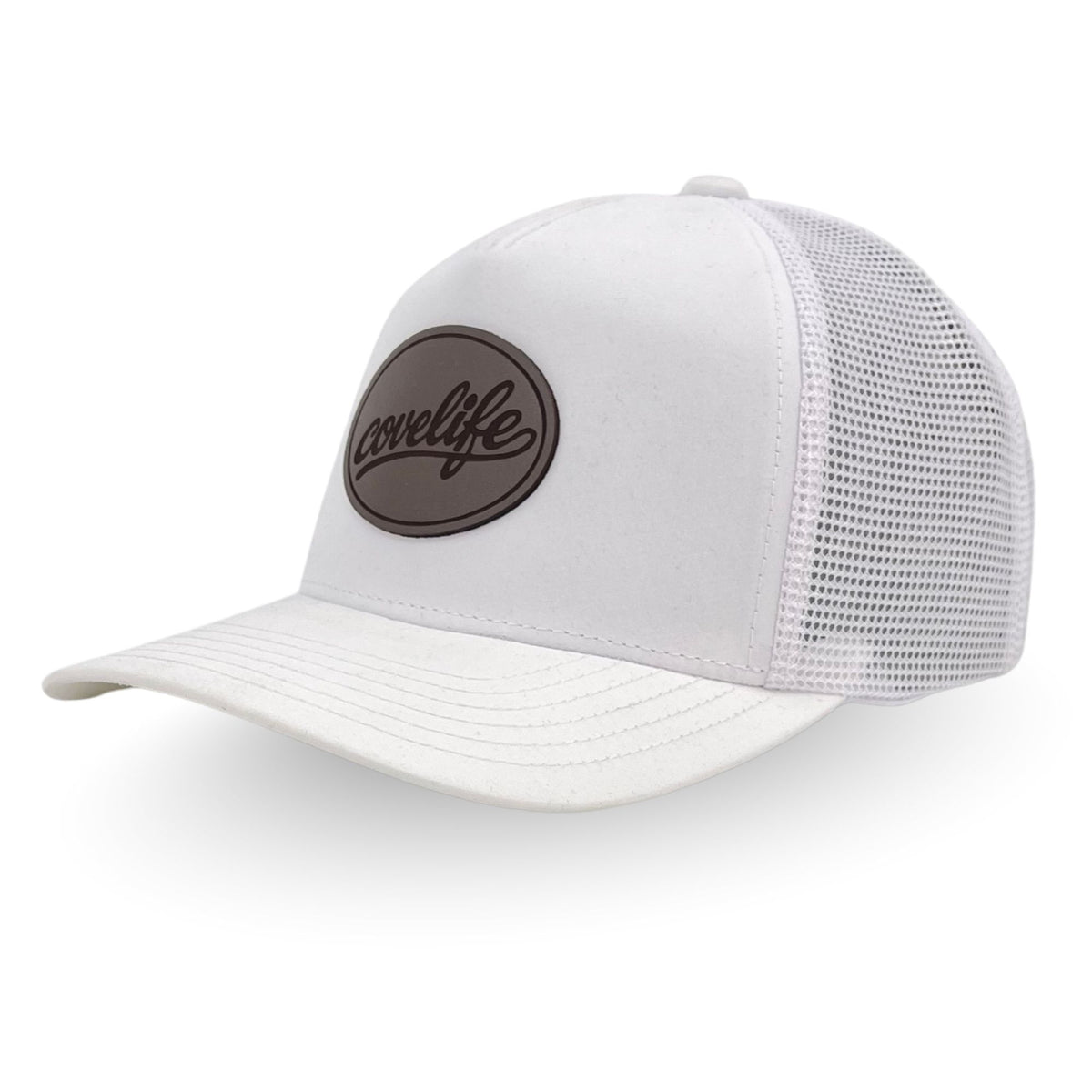 COVELiFE DRiFTFiT Mesh Trucker White - three-quarter angle