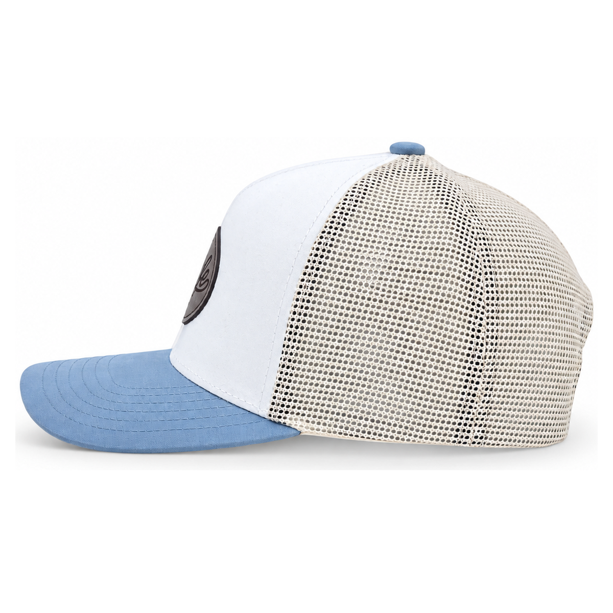 COVELiFE UltraLight Midnight leather patch in sky blue & white.