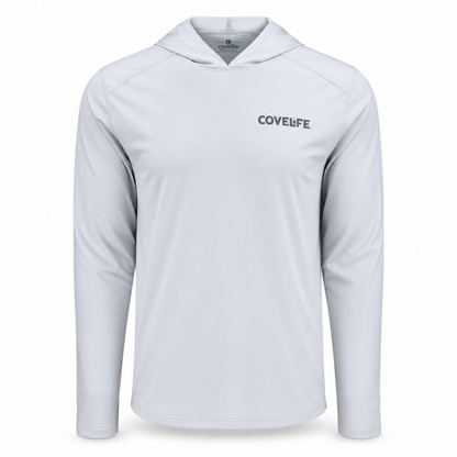 Pearl Grey COVELiFE SolarTech UPF 50+ Performance Sun Hoodie, front view.
