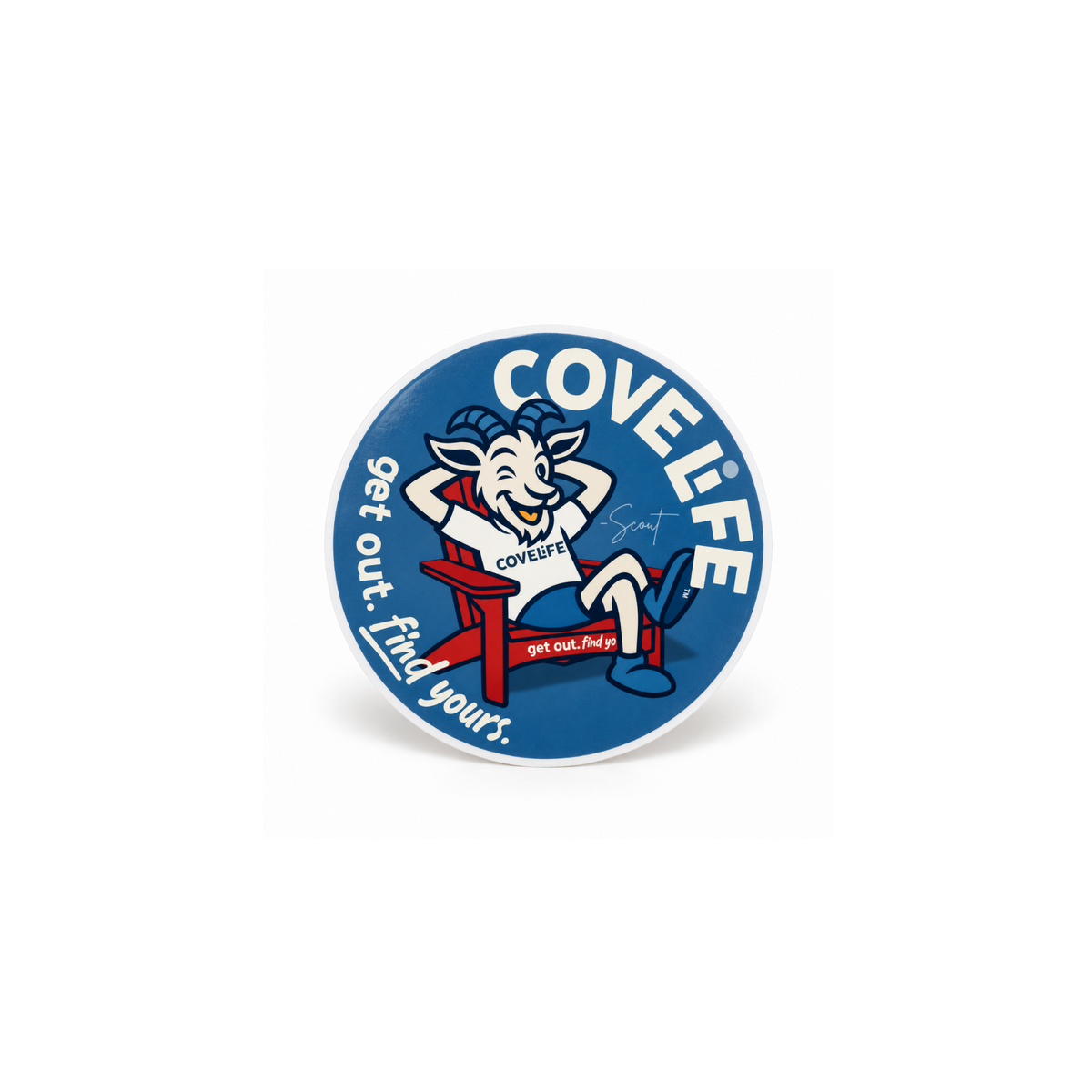 COVELiFE Scout Adirondack Decal - round vinyl sticker on white background