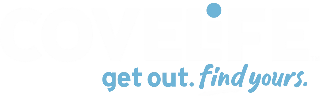 COVELiFE wordmark logo with get out. find yours. tagline